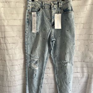 NWT Tinseltown mom jeans Daisy all over print size 11